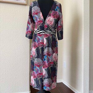ROBERT GRAHAM Women's OPHELIA Pure Silk Dress Multicolor Floral Print Size M
